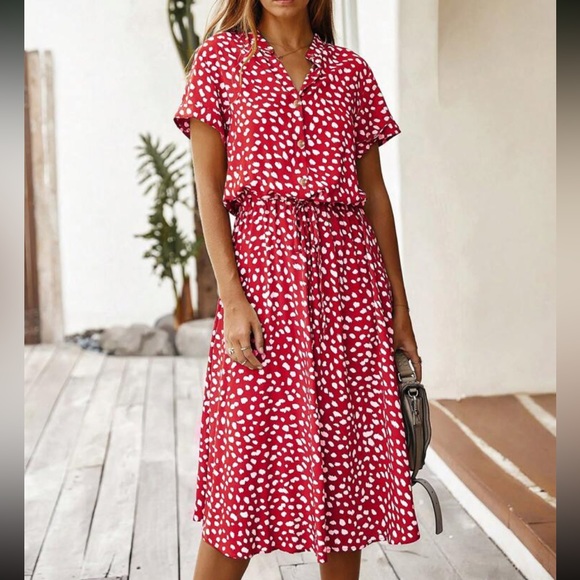 Dresses & Skirts - Boho drawstring waist A line dress